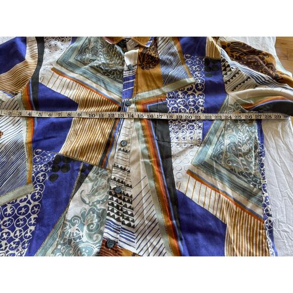 Vintage Jams World Hawaiian Shirt Sz 2X Surf Line Geometric Button Down - Picture 8 of 10